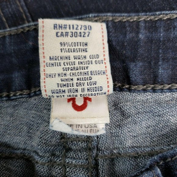 True Religion Women's Julie Skinny Jean Flap Pockets Dark Blue Size: 26 - Picture 7 of 12